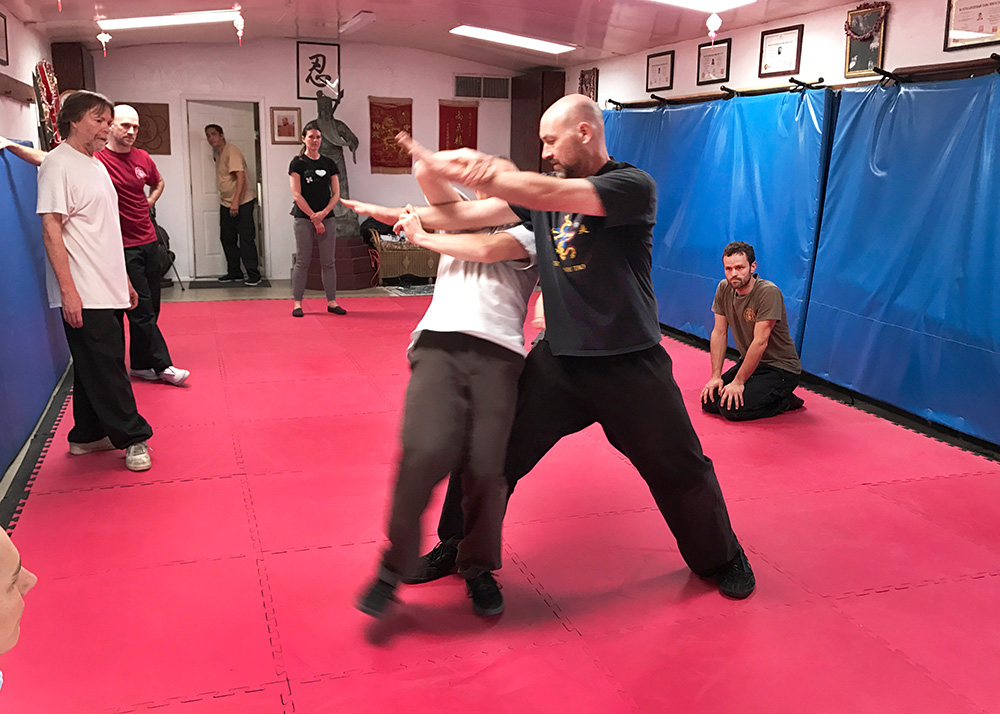 Two instructors exploring martial arts applications