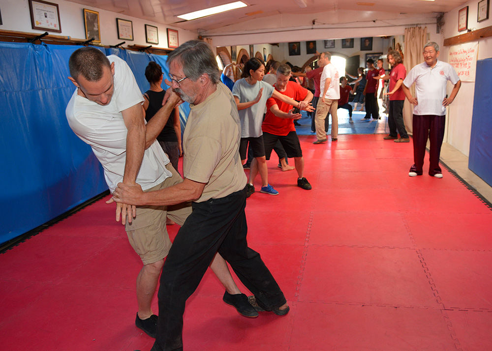 Two NATSTA instructors practicing a Gao style application